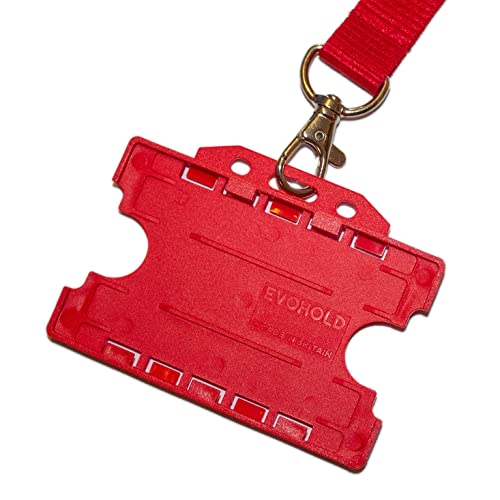 ALG ID Cards® 20mm Polyester Lanyard with Double Sided ID Card Badge Holder (Red)