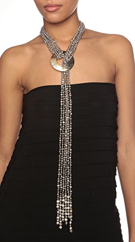 HinsonGayle 'Cleopatra' 6-Strand Silver Gray Cultured Freshwater Pearl & Shell Lariat Y Necklace-35 in Length - Image 6