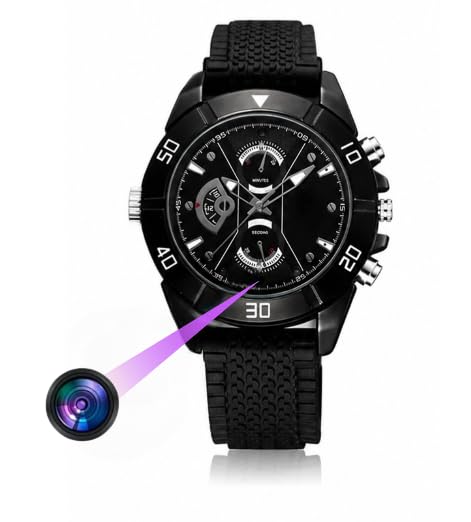 smars Rechargeable Video Recording 4K Wrist Watch | Stylish Sports Design | Black Sports Wrist Watch with HD Video Recording | Lightweight & Comfortable Silicone Strap |-image-1