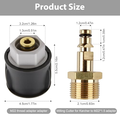 TIANXUAN High Pressure Washer Adapter for Karcher K2 K3 K4 K5 K6 K7 Series M22 14mm Hose Quick Connect Connector Brass Quick Release Adapter for Garden Water Pipe Gun Nozzle Car Fittings Accessories - Image 2
