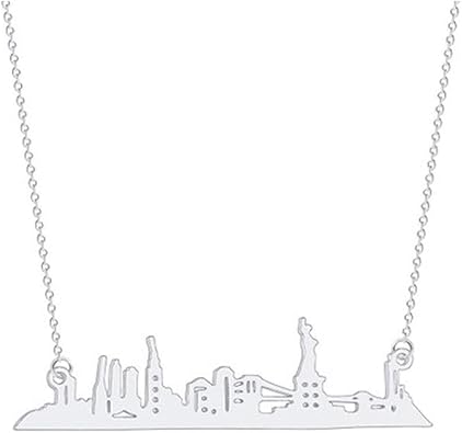 Art Attack New York City Necklace, Manhattan Skyline Cityscape NYC Pendant Silver