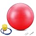 Ballon Fitness Yoga Pilates Ball, 45-95cm, Entraînement Physiothérapie Ballon D'accouchement pour Yoga, Ballon Gymnastique Anti-éclatement, Pompe Air Cadeau à La Maison (45cm/17.72in,Red)