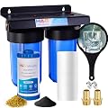 H&G Lifestyles Whole House Water Filter System,2 Stage Home Water Filtration with Carbon Sediment Filters, Remove Chlorine Odor Heavy Metal Lead Sediment for Drinking Water,4.5" x10“ Cartridge