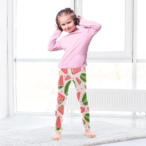 Sweet Watermelon Girls Leggings,Workout Leggings for Girls Toddler Athletic Leggings Size for 3-10T4