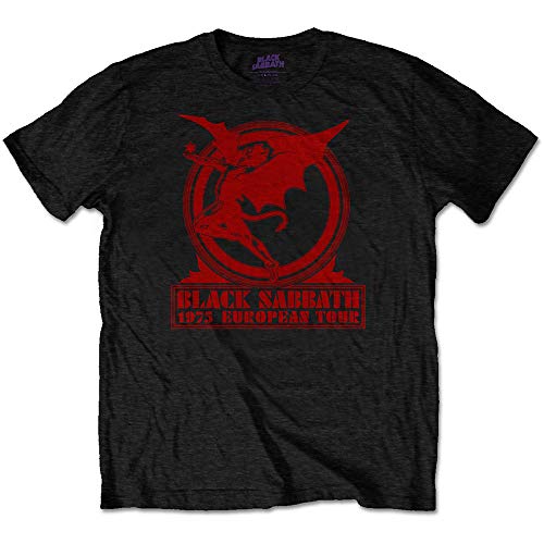 T-Shirt Europe '75 noir unisexe XL : vêtement vintage en coton pour look rétro urbain