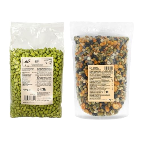 KoRo - Knusperduo Deluxe: Edamame und Bohnen Erbsen Mix - Snack-Alternative - Salzig und knackig - Proteinreich