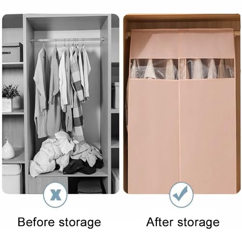 Pink Garment Bag for Closet Storage - Dust Cover & Organizer for Clothes, Hanging Storage for Home & Travel, 110x120cm (43x47in) - Perfect for Protecting Your Wardrobe4
