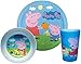 Zak Designs PEPA-0391 Nick Jr. - Set di stoviglie per bambini, in plastica, motivo: Peppa Pig