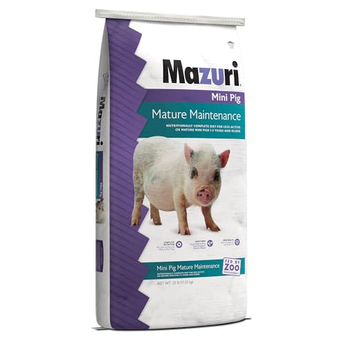 Mazuri | Nutritionally Complete Mini Pig Mature Maintenance Food | 25 Pound (25 lb.) Bag