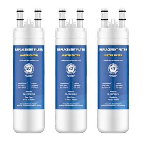 Water Bressvi WF3CB Water Filter Replacement Compatible with Frigidaire WF3CB PureSource 3 706465 242086201 242069601 PS3412266 AP4567491 Water Filter Replacement Height 9 Inches (3)