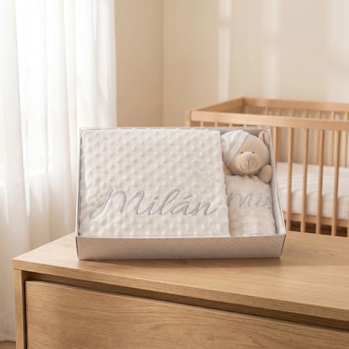 Miniatura 6 de Variouss Manta De Bebe Personalizado Con Su Nombre Bordado, Manta De Copito, Regalos Padres Primerizos. Bautizo, Baby Shower Manta Doudou