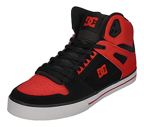 DC Shoes Men's Pure Sneaker, Fiery RED/White/Black, 13 UK