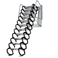 Treliamd 12 Steps Wall Mounted Folding Stairs, Attic Steps Pull Down Attic Stairs Retractable Attic Ladder Al-Mg Alloy Loft Ladder Stairs Attic Steps with Armrests (Weight Capacity 1000lb) Black