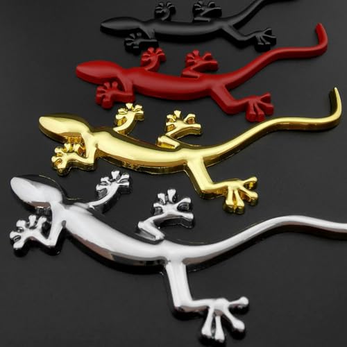 Image of 2 Pcs 3D Spiders Chrome Emblems Badges Sticker Car Decorations for AirPods Ma Decoration for All Universal Car Vehicle, Truck, Motorcycle, RV, Scooter, SUV, Door, Window Spider (2 Pcs Gecko-Silver)
