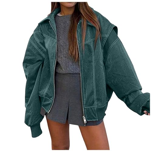 Veste en PU rouge pour femme manteau polyvalent coupe-vent automne hiver