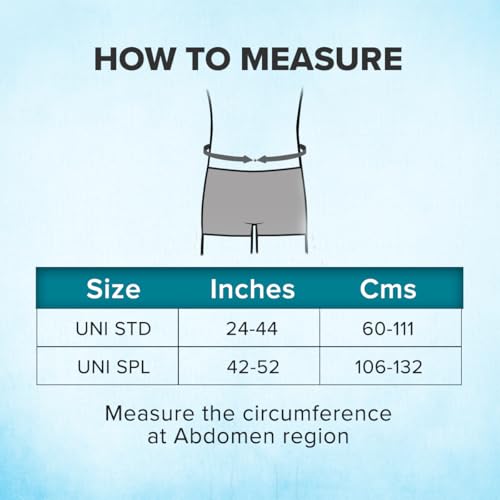 Image of Q DEVICES Abdominal Support Belt for Men & Women - Anti-Roll Waist Trimmer with Nylon Reinforcement - Adjustable Compression Wrap for Posture, Lower Back Relief & Core Support - Fits 24-44 inch