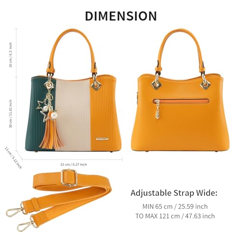 Image of Pomelo Best Purses and Handbags for Women with Multiple Pockets, Leather Top Handle Satchel Fashion Tote Shoulder Bags Ladies