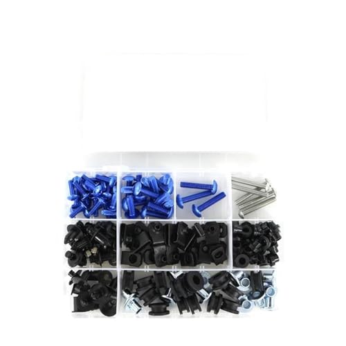 �I�[�g�o�C���S�ȃt���t�F�A�����O�{���g�L�b�g�N���b�v�ɓK�����郄�}�n YZF-R6 YZF R6 2003 2004 2005 R6S 2006 �i�b�g�ƃ{���g�̑g�ݍ��킹(Blue5)