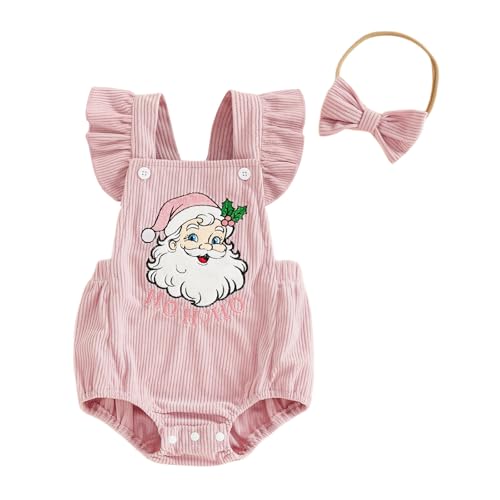 YINGISFITM My First Christmas Baby Girl Outfit Santa Onesie Bubble Romper Infant Overalls Newborn Christmas Clothes (Santa Claus 0-3 Months)