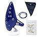 Alnicov Ocarina,12 Hole Alto C Ocarina with Getting Started Guide Display Stand and Protective Bag,Blue