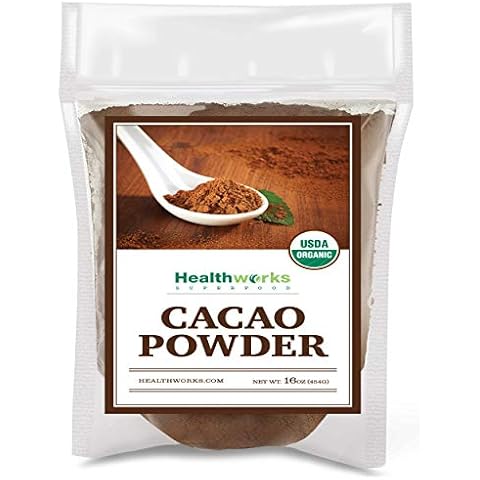 Healthworks Cacao Powder (16 Ounces / 1 Pound) | Cocoa Chocolate Substitute | Certified Organic | Sugar-Free, Keto, Vegan & Non-GMO | Peruvian Bean/Nut Origin | Antioxidant Superfood Cover