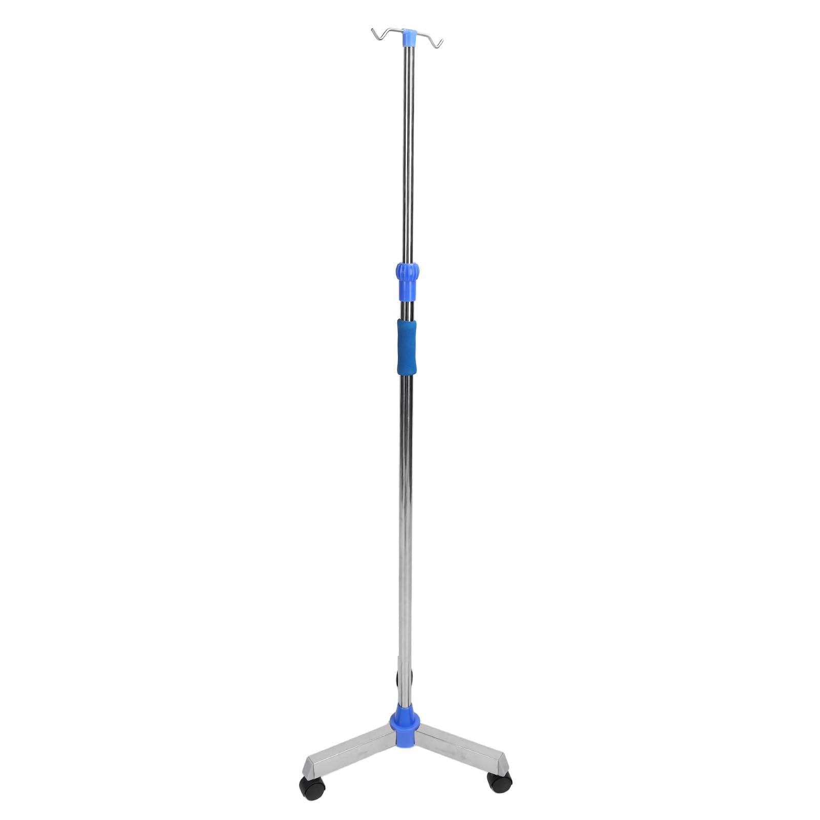 Asta per Flebo con Ruote, Aste per Supporto per Flebo in Acciaio Inossidabile Supporto per Infusione Regolabile in Altezza Supporto per Borsa per Flebo con 2 Ganci per Ospedale e Casa