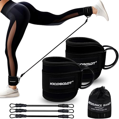 Ankle Resistance Bands with Cuffs,Ankle Straps for Cable Machines,Home & Gym Exercise Equipment,Cable Kickback Ankle Straps