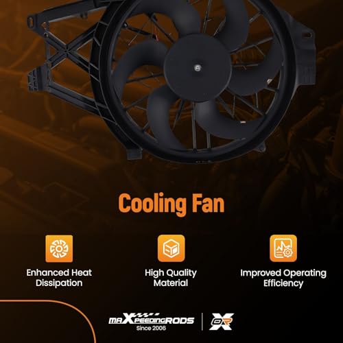 Image of maXpeedingrods 3R3Z8C607AA Radiator Cooling Fan for Ford Mustang V8 4.6L 2001 2002 2003 2004, 1R3Z8C607AA 3Z3V050BA FO3115120 620139