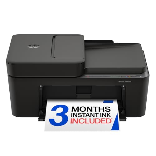 Image of HP DeskJet 4355 Wireless All-in-One Color Inkjet Printer, Scanner, Copier, Best-for-Home, 3 Month Trial of Instant Ink Included, AI-Capable (AJ4Y0A)