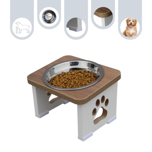 Comedouro Elevado Cachorro Pet MDF - Inox
