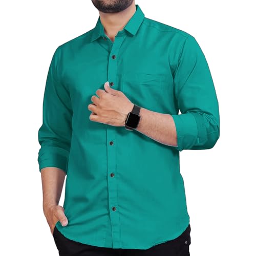 Image of Univibe Men's Slim Fit Full Sleeve Spread Collar Cotton Blend Shirt for Men and Boys