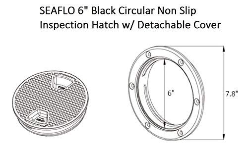 Seaflo 4" - 8" Black Circular Non Slip Inspection Hatch W/Detachable Cover (8") #TOP4