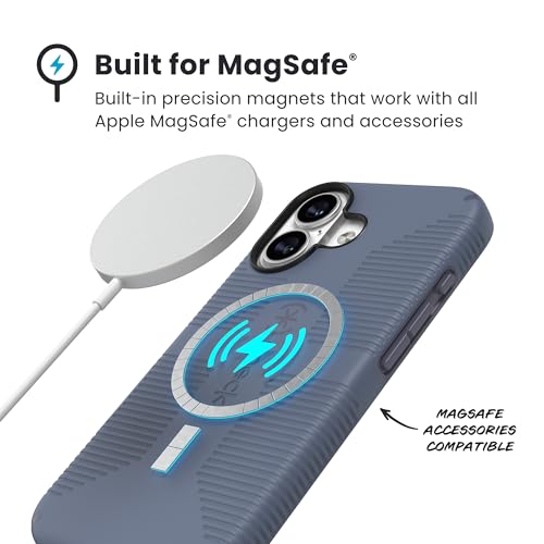 Image of Speck CANDYSHELL Grip +MS Case for iPhone 17 - Mystery Blue /Faded Denim | Slim Protective Grip | Drop Protection | MagSafe Compatible