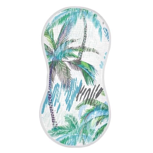 Palm Trees Bright White Burp Cloths for Babies Burp Rag Cotton Spit Up Rag for Baby Boy Girl2