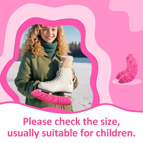 Prasacco Ice Skate Blade Covers, Winter Skate Guards Kids Hockey Skate Blade Protector Guards for Hockey Skates Sports Ice Skate Blade Cover for Kids Youth Adult Men Women Boys Girls (Pink/S) by Prasacco - Image 4