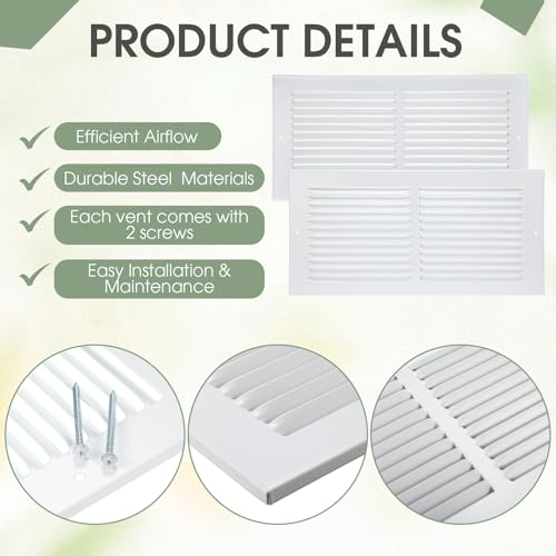 White 3 Pack Ceiling Vent Cover for Wall, Duct Opening Vent,10x6 Inch by Fiwochic - Used condition - Image 3
