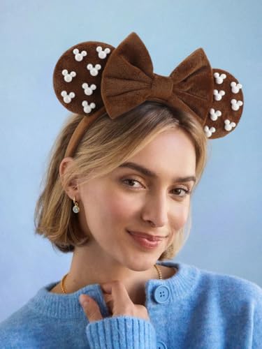 Image of DRESHOW Mouse Ears Headbands for Women Glitter Hairbands Bow Head Bands Velvet Head Band Christmas Cosplay Costume Princess Party Decorations Halloween & Disney Trip