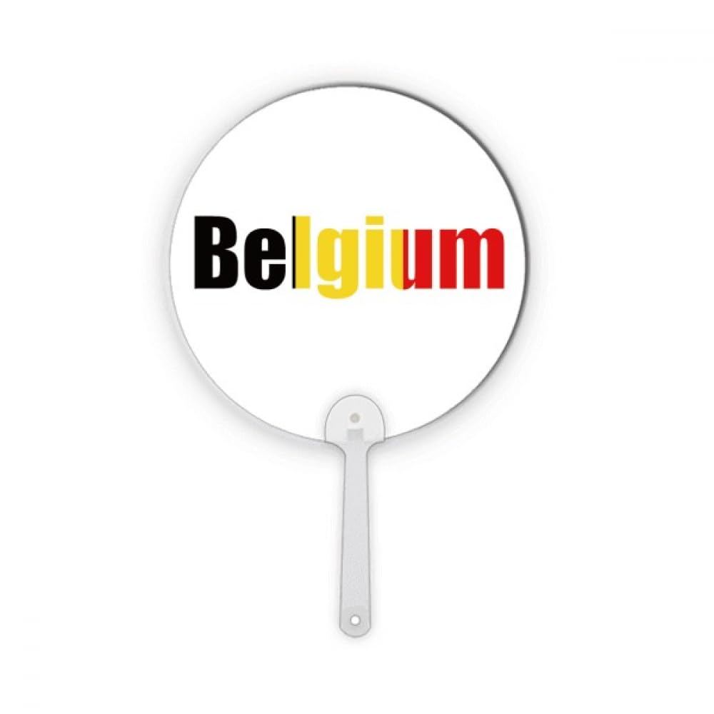 Éventail rond Belgique en plastique drapeau belge portable pour décoration