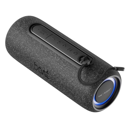 Image of boAt Stone 350 Pro Plus 16W Signature Sound, Up to 8 Hours Playtime, IPX5 Resistance, Type-C Charging, TWS for 2X Power, Built-in Mic, Voice Assistant Wireless Bluetooth Speaker (Carbon Black)