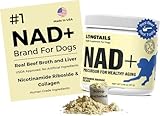 NAD+ Precursor Senior Dog Supplements & Vitamins Powder – Cognitive, Heart & Muscle Support – Senior Dog Multivitamin Powder Alternative with NR, Collagen, Bone Broth & Beef Liver