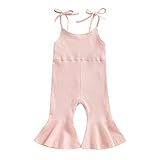 ZAXARRA Toddler Baby Girl Summer Clothes Baby Girl Jumpsuit Romper Baby Overalls Straps Bell-Bottom