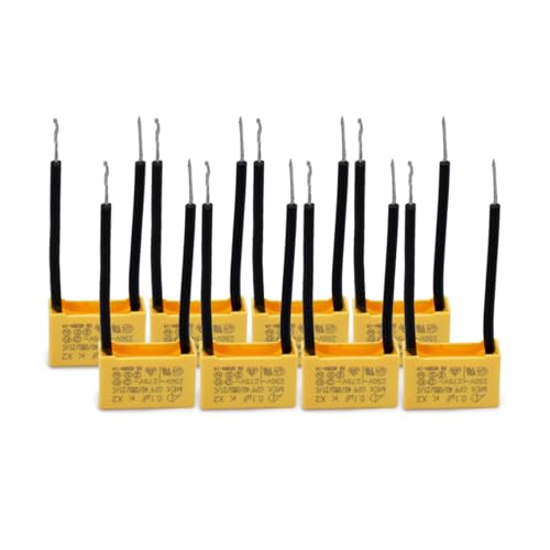 Innfeeltech 8 piezas Condensadores de seguridad 0.1uF 275V X2 Supresión de condensadores de interferencia de modo diferencial 18 * 12 * 6mm, Pitch P 40/40mm