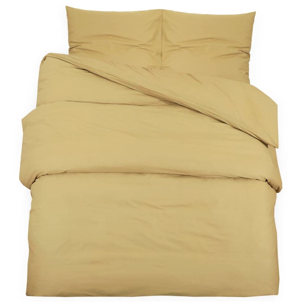 Housse de Couette Taupe 220x240 cm en Microfibre Douce avec ses Taies d'Oreiller Assorties