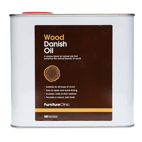 Furniture Clinic Olio Danese per Legno 2500ml - Olio Premium per Esaltare la Bellezza Naturale di Quercia, Pino e Altro - Sigilla e Protegge per una Finitura Satinata