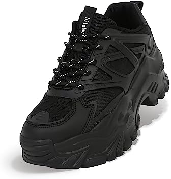 Niluber Chunky Sneakers for Women Platform White Mesh Dad Walking Shoes Comfortable Breathable Casual Fashion Running Shoes