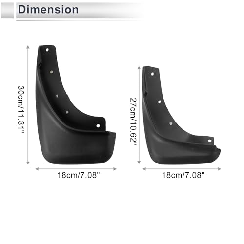 Image of X AUTOHAUX 1set Front and Rear Mud Flaps Splash Guards Mud Guards for Volvo S40 Sport 2008-2012 W /Mount Accessories