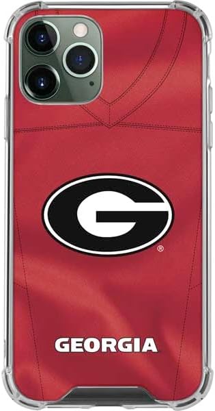 Skinit Clear Phone Case Compatible with iPhone 12 Pro Max - Officially Licensed University of Georgia Logo Red Design