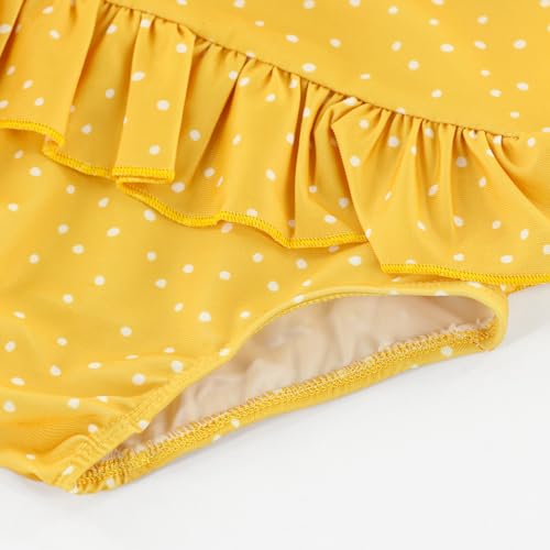 Girls Swimsuit with Hat One Piece Bathing Suit Toddlers Rash Guard Swimwear for Kids 9 Month-10 Years4