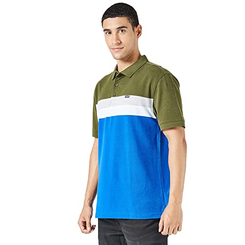 Image of Levi's Men's Cotton Regular Fit Colorblock Polo T-Shirt