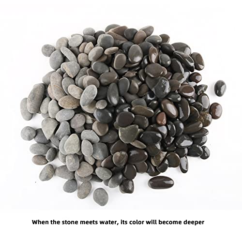 18 Pounds Natural River Rocks Mexican Beach Pebbles for Garden Landscape Stone Paving Stone Grey (1Inch)